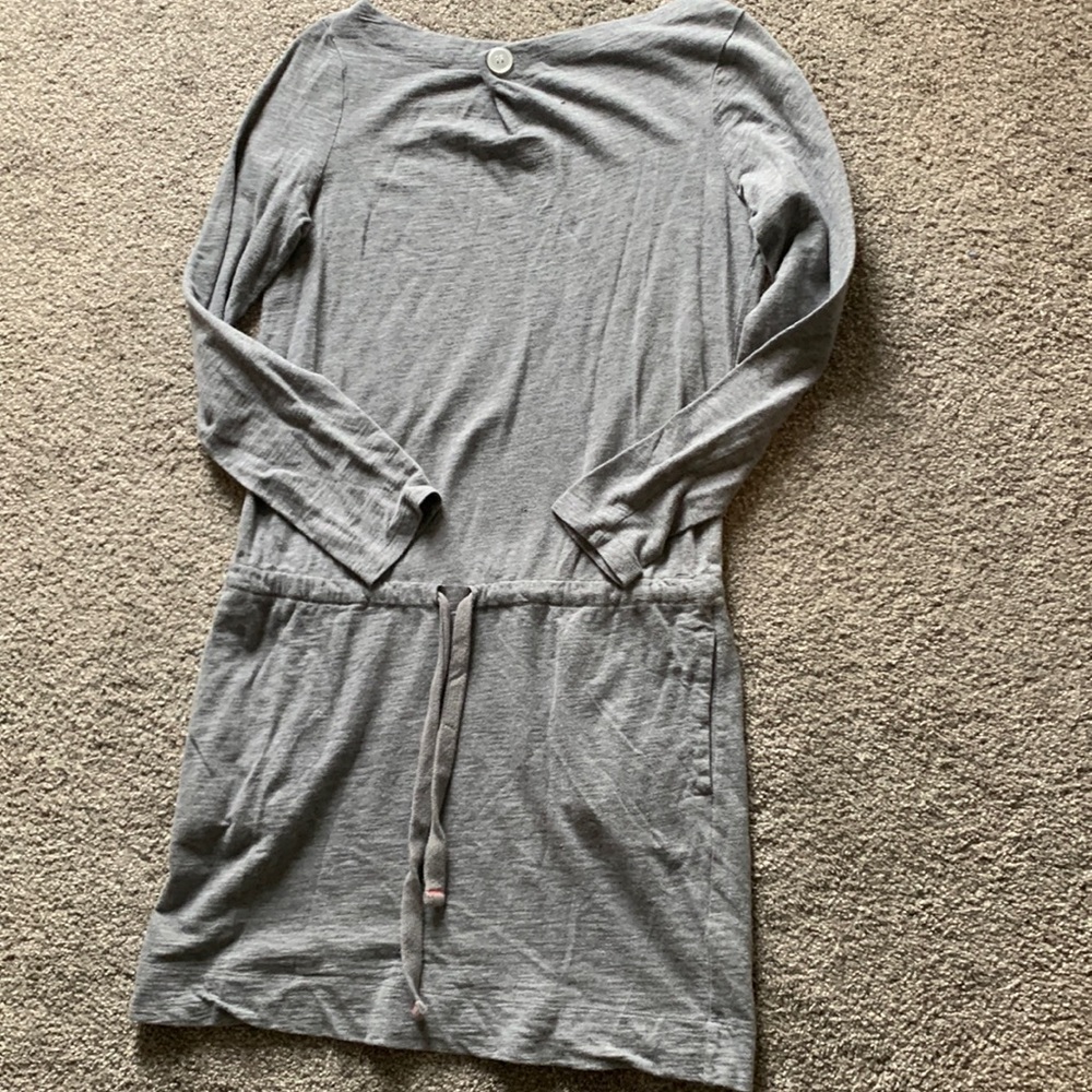 Gap Button Draw String Waist Grey Sweater Dress